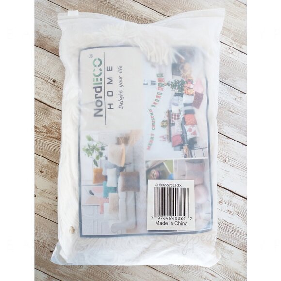 NordECO Home Luxury Throw Pillow Covers 2 Pack18”x18” Beige Faux Fur Fleece - Picture 3 of 12